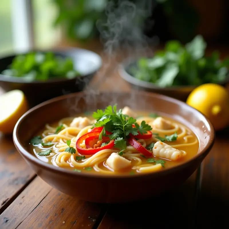 Sopa de Fideos de Arroz y Cangrejo con Jengibre y Cilantro: Receta Vietnamita en Olla Rápida