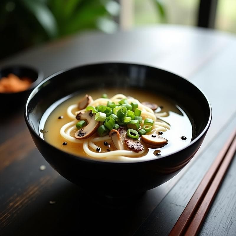 Sopa de Fideos de Arroz con Hongos Shiitake y Jengibre: Receta China Detox en 15 Minutos