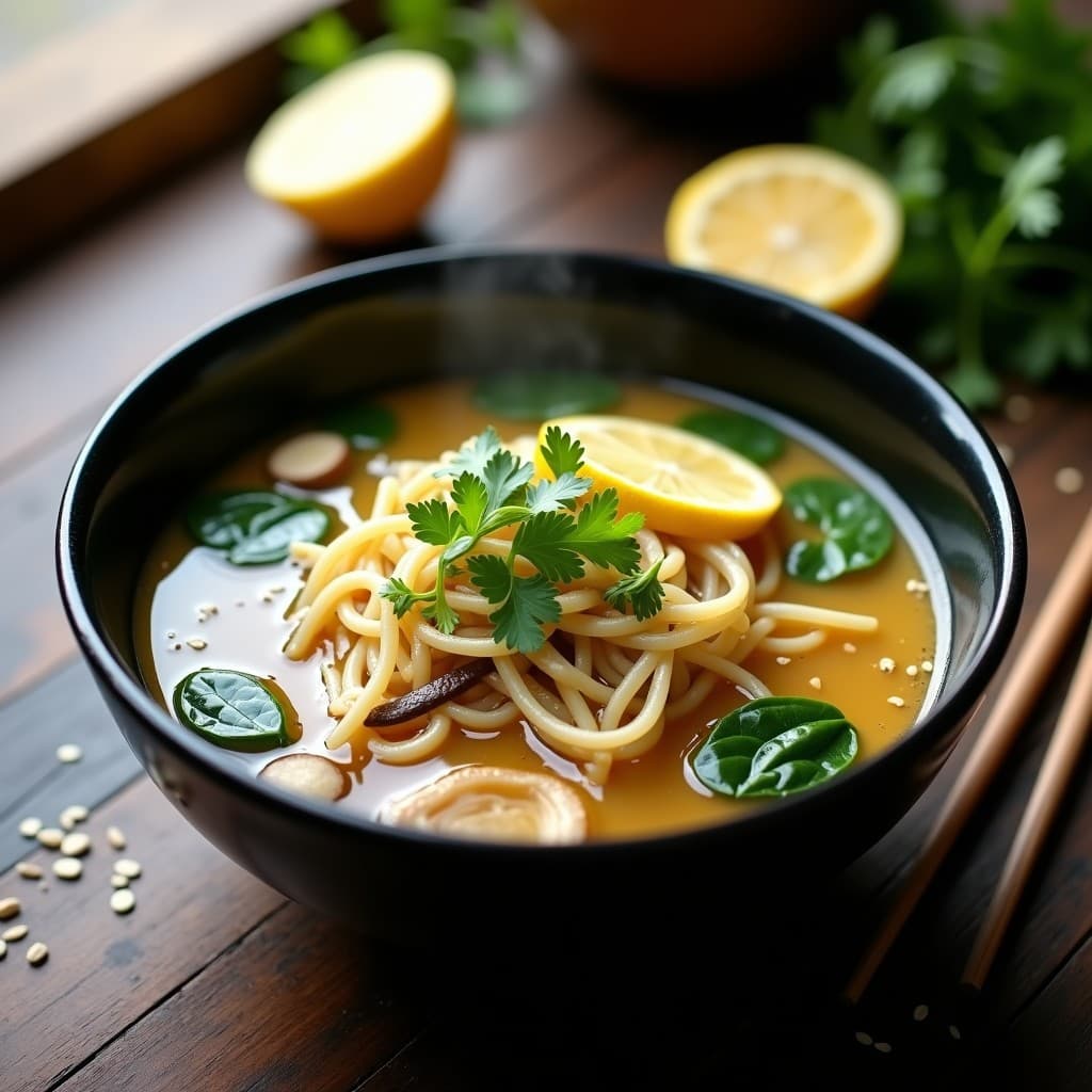 Sopa de Fideos de Arroz con Jengibre y Limón: Receta Asiática Depurativa en Thermomix