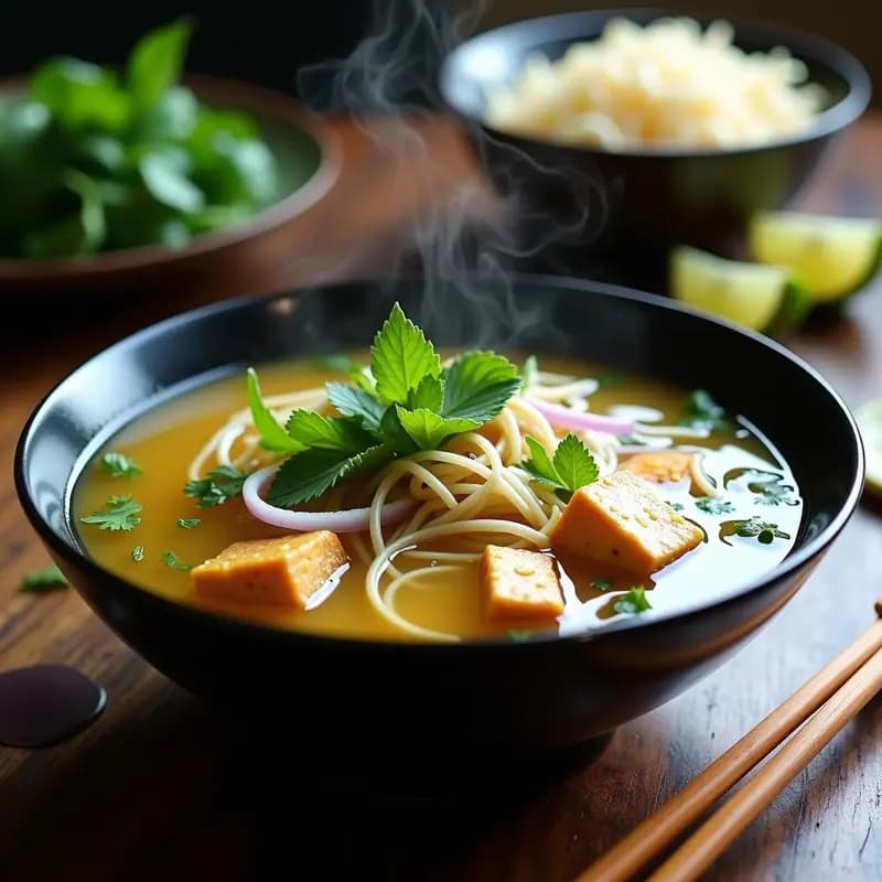 Sopa de Fideos de Arroz con Lemongrass y Tofu: Receta Vietnamita Detox y Sin Gluten