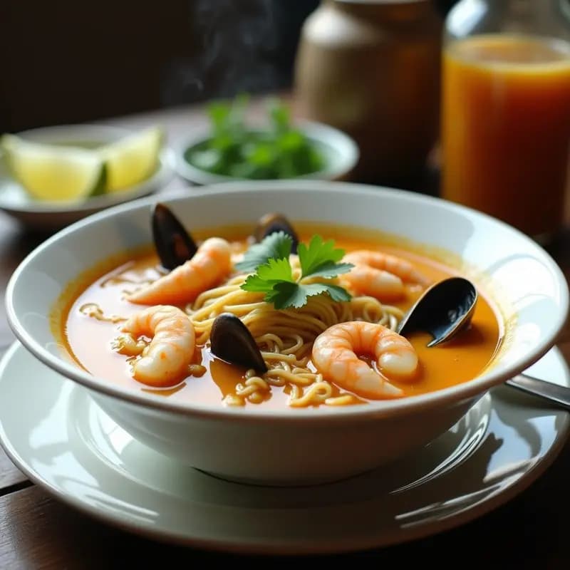Sopa de Fideos de Arroz con Mariscos: Receta Filipina Rápida y Sabrosa