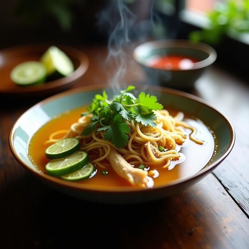 Sopa de Fideos de Arroz con Pollo y Lemongrass: Receta Vietnamita en Olla Exprés