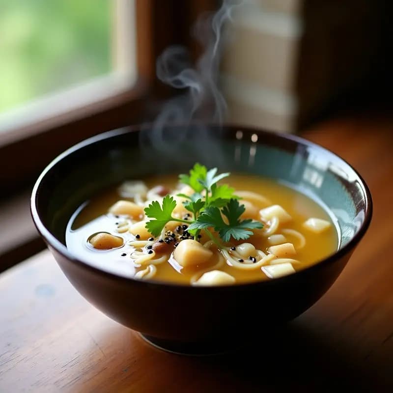 Sopa de Fideos de Arroz y Raíces Chinas con Jengibre: Receta Taiwánesa en 20 Minutos
