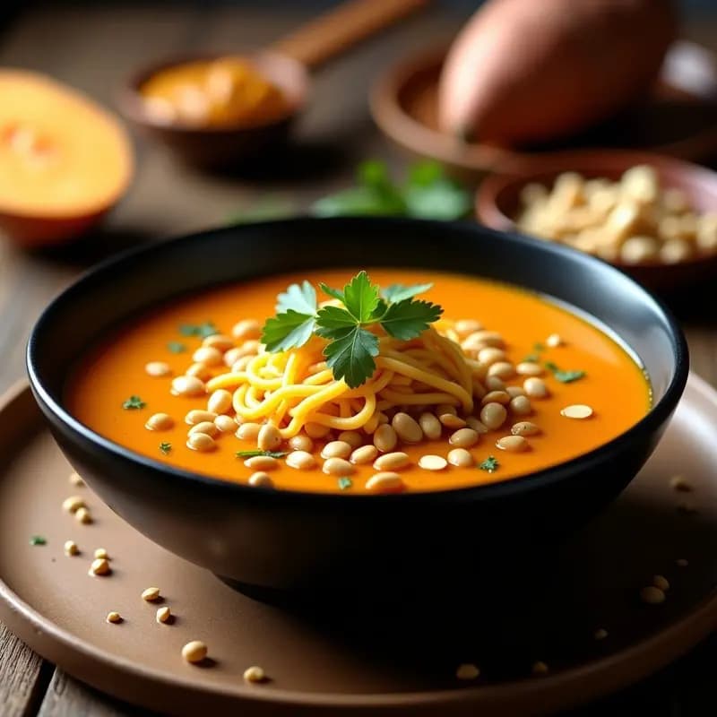 Sopa de Fideos de Batata y Cacahuete: Receta Africana Reconfortante y Sin Gluten
