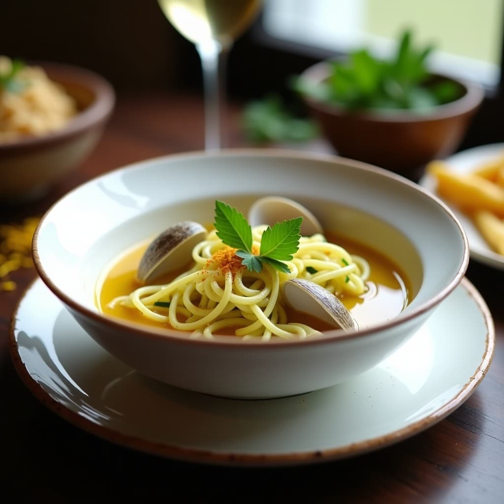 Sopa de Fideos de Calabacín y Almejas: Receta en Airfryer con Azafrán y Vino Blanco