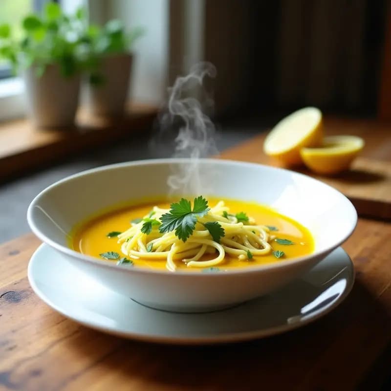 Sopa de Fideos de Calabacín y Cúrcuma con Brotes de Soja: Receta Detox Sin Gluten en Thermomix