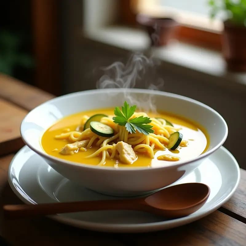 Sopa de Fideos de Calabacín y Pollo al Curry: Receta Tale de Thermomix en 15 Minutos