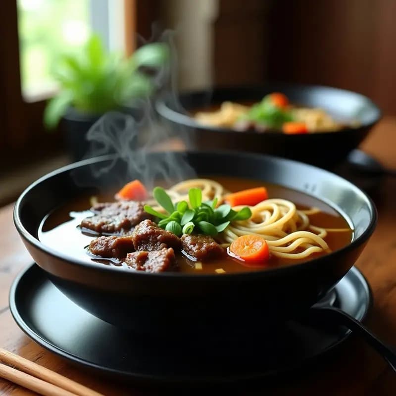 Sopa de Fideos con Caldo de Estofado de Res: Receta Filipina en Olla Rápida