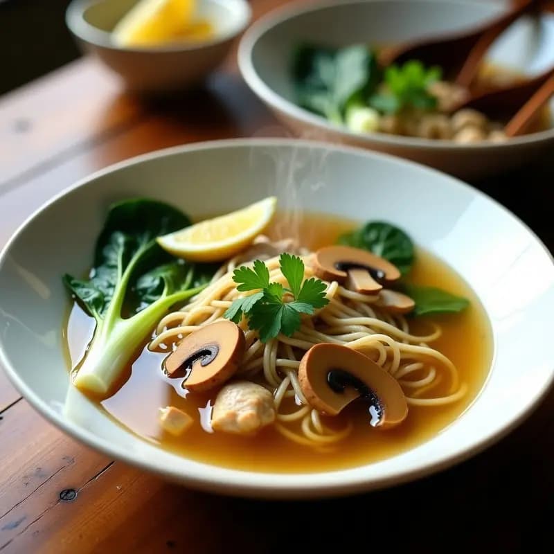 Sopa de Fideos con Caldo de Pollito y Jengibre: Receta China Reconfortante para Resfriados