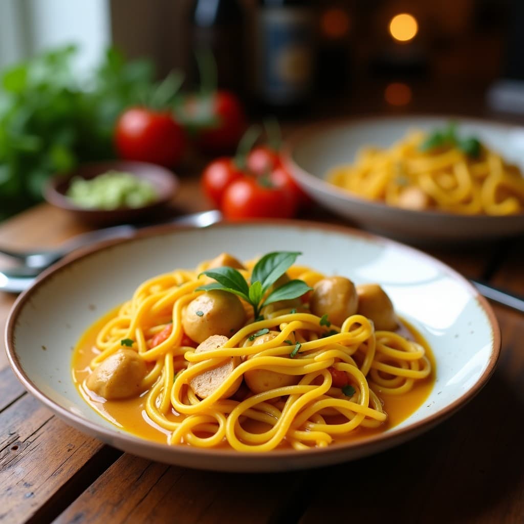 Sopita de Fideos de Camote y Pollo al Curry: Receta Peruana en Thermomix para Niños