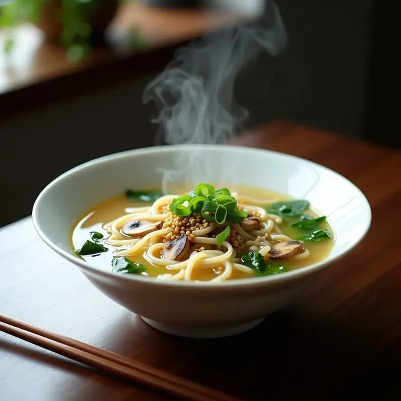 Sopa de Fideos Cellophane con Hongos y Bok Choy: Receta China Sin Gluten y en 15 Minutos