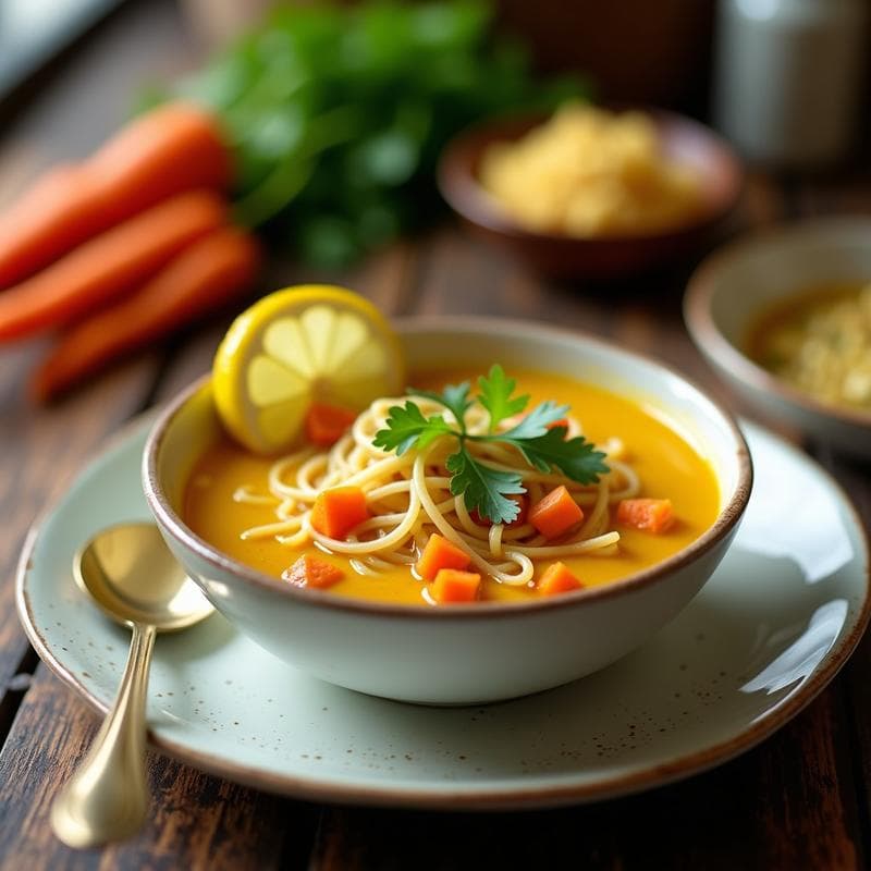 Sopa de Fideos de Judías Mungo con Jengibre y Limón: Receta India Ayurvédica para el Sistema Inmune