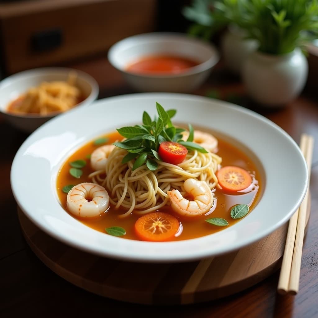 Sopa de Fideos de Konjac y Mariscos con Caldo de Lemongrass: Receta Tailandesa Low-Carb en 15 Minutos