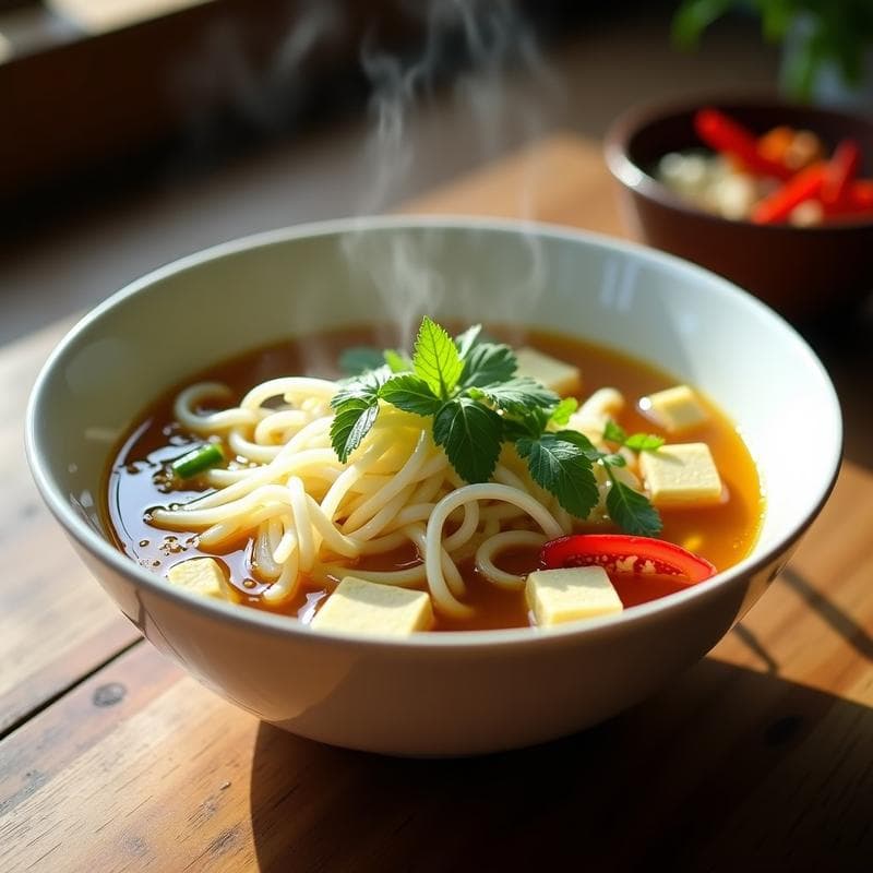Sopa de Fideos de Konjac con Caldo Pho Vegano y Brotes de Soja: Receta Vietnamita Keto