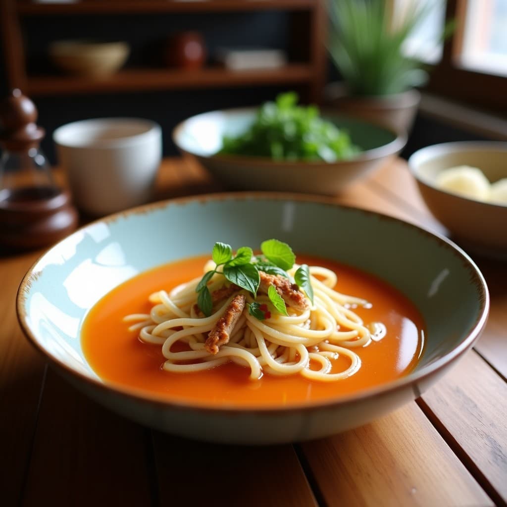 Sopa de Fideos de Konjac y Pollo: Receta Japonesa Low-Carb en Olla Exprés