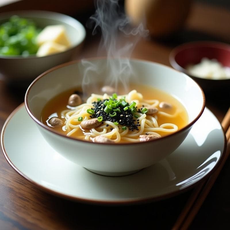 Sopa de Fideos de Konjac y Champiñones Shimeji: Receta Japonesa Keto en 10 Minutos