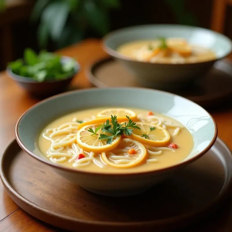 Sopa de Fideos con Leche de Coco y Cítricos: Receta Tailandesa Sin Gluten y Picante