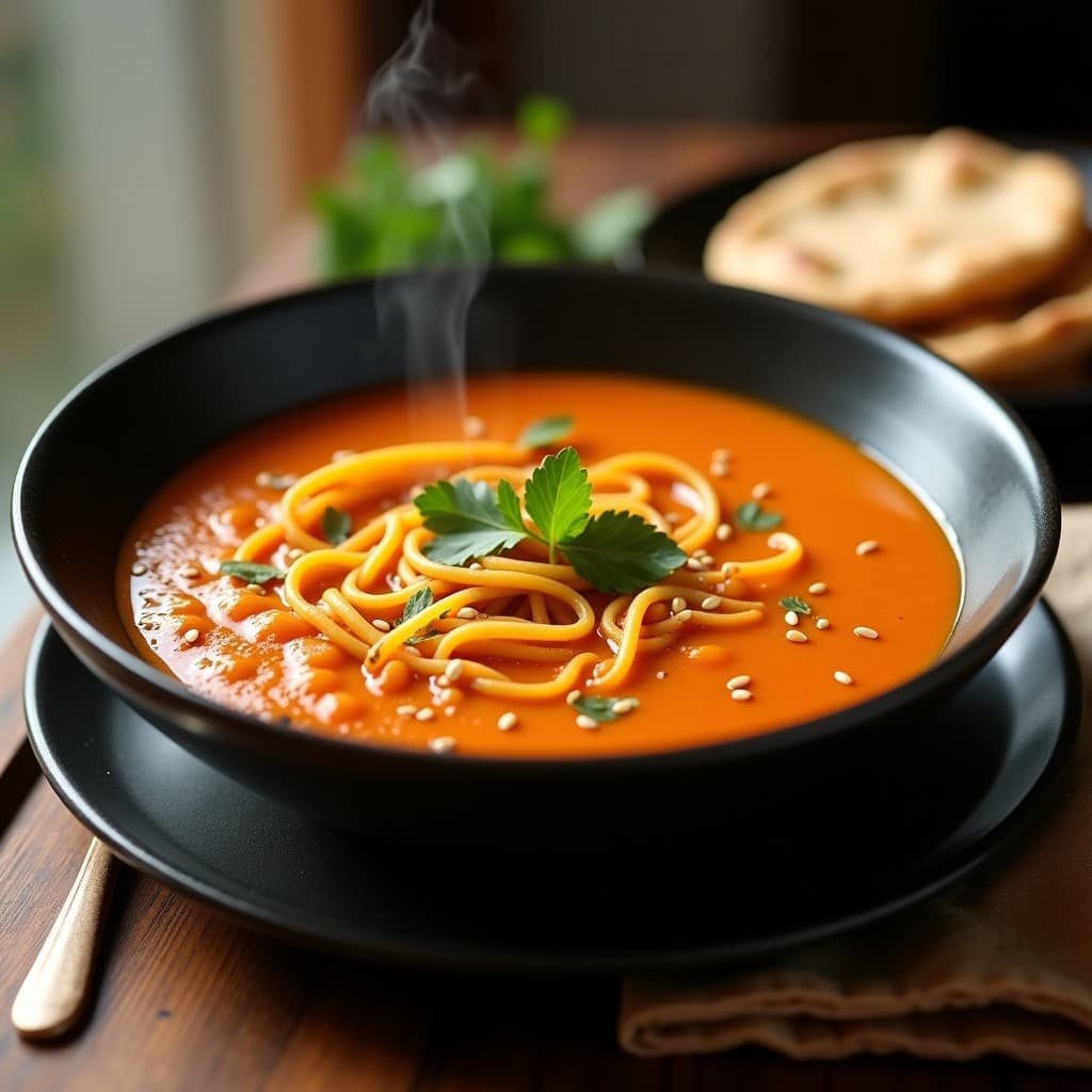 Sopa de Fideos de Lentejas Roja y Calabaza Kabocha: Receta Turca en 20 Minutos