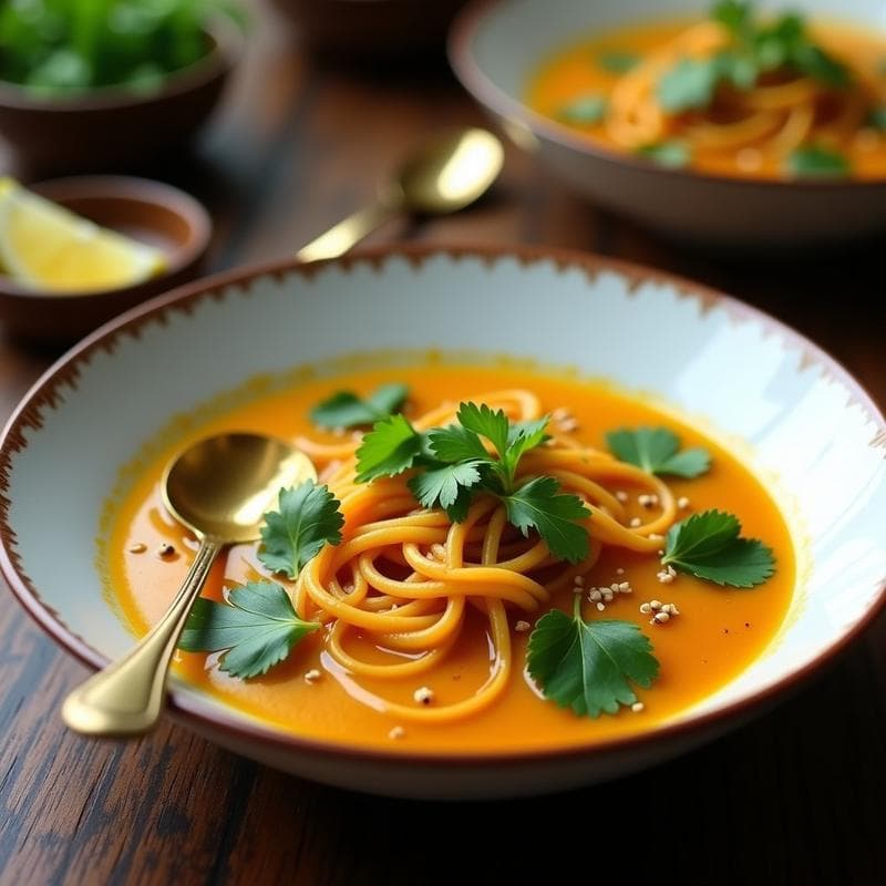 Sopa de Fideos de Lentejas con Comino y Limón: Receta India Vegana en 20 Minutos