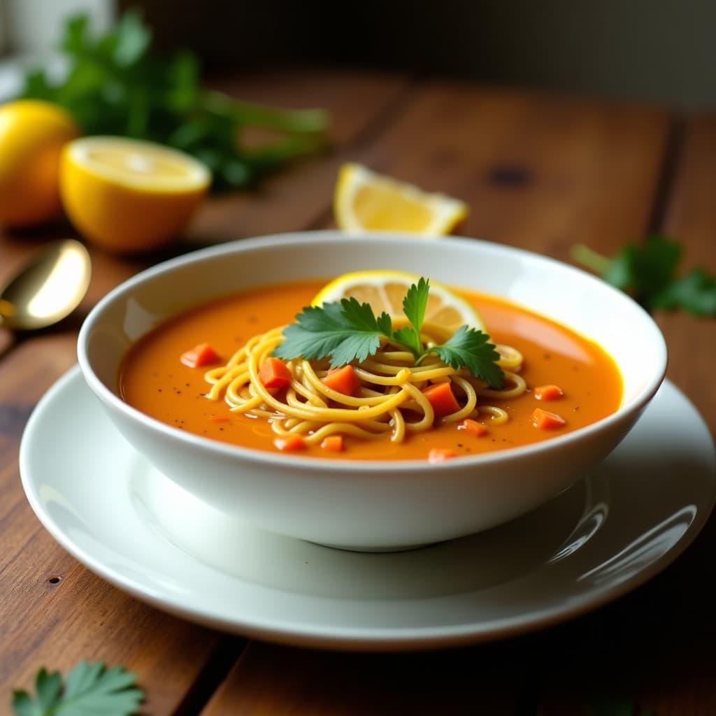 Sopa de Fideos de Lentejas con Jengibre y Limón: Receta Ayurvédica en Olla Exprés
