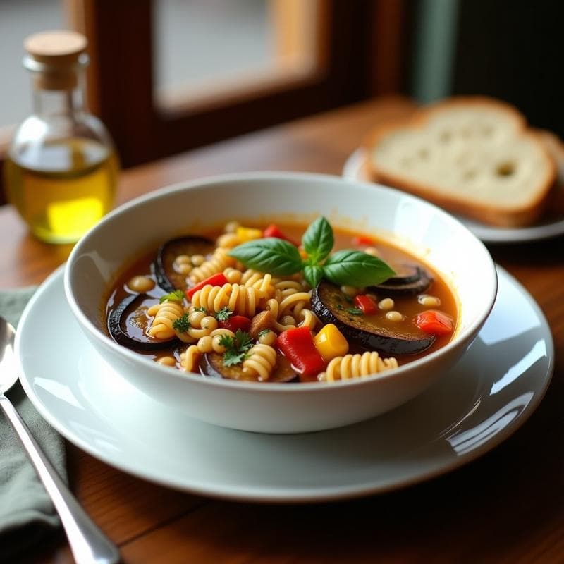 Sopa de Fideos de Lentejas con Verduras Asadas: Receta Italiana Sin Gluten