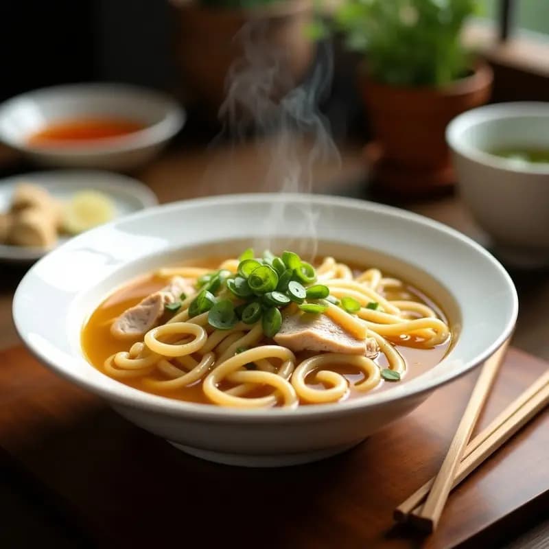 Sopa de Fideos con Pollo y Jengibre: Receta China de Comfort Food Antigripal