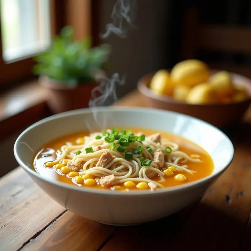 Sopa de Fideos con Pollo y Maíz Dulce: Receta China Clásica en 20 Minutos
