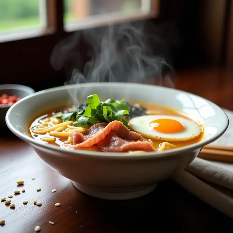 Sopa de Fideos Saimin de Hawái con Jamón y Huevo: Receta Local con Toque Asiático en 20 Minutos