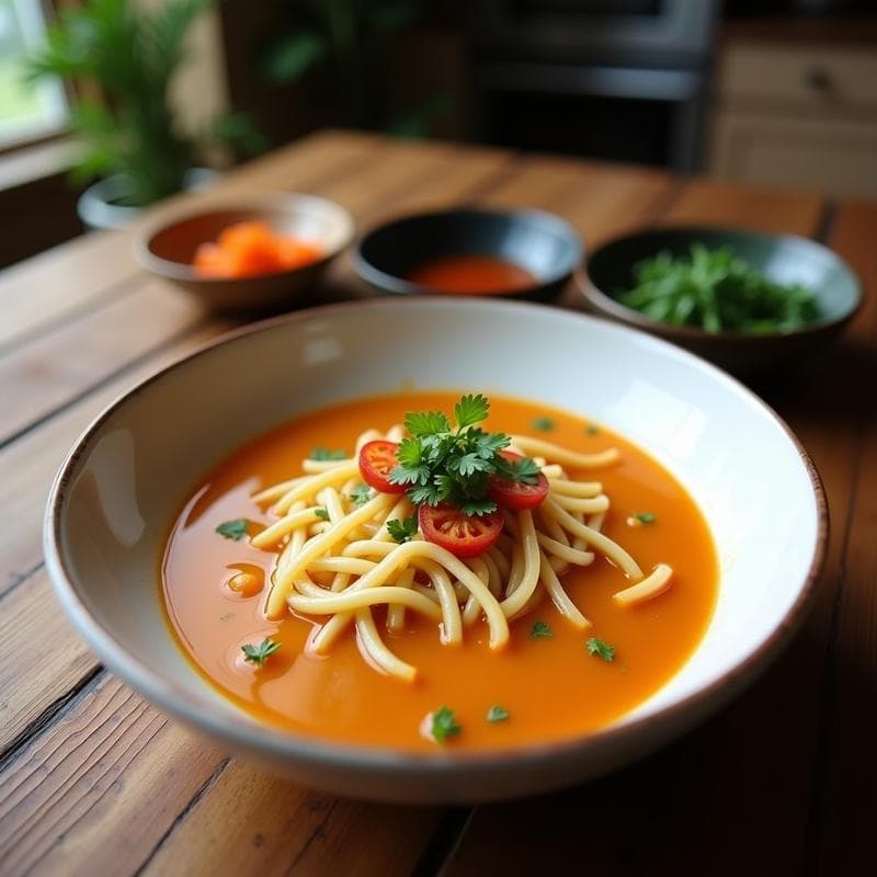 Sopa de Fideos de Shirataki con Caldo de Miso y Hongos Ostra: Receta Keto en Olla Exprés