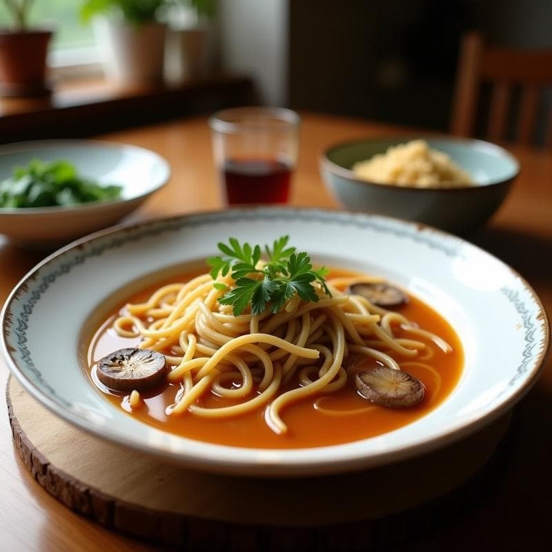 Sopa de Fideos Soba con Hongos Shiitake: Receta Japonesa Detox en Olla Express