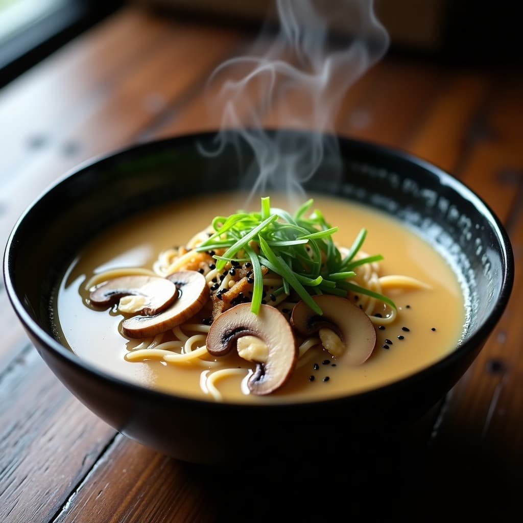 Sopa de Fideos Soba con Caldo de Miso Blanco y Hongos Matsutake: Receta Japonesa Depurativa