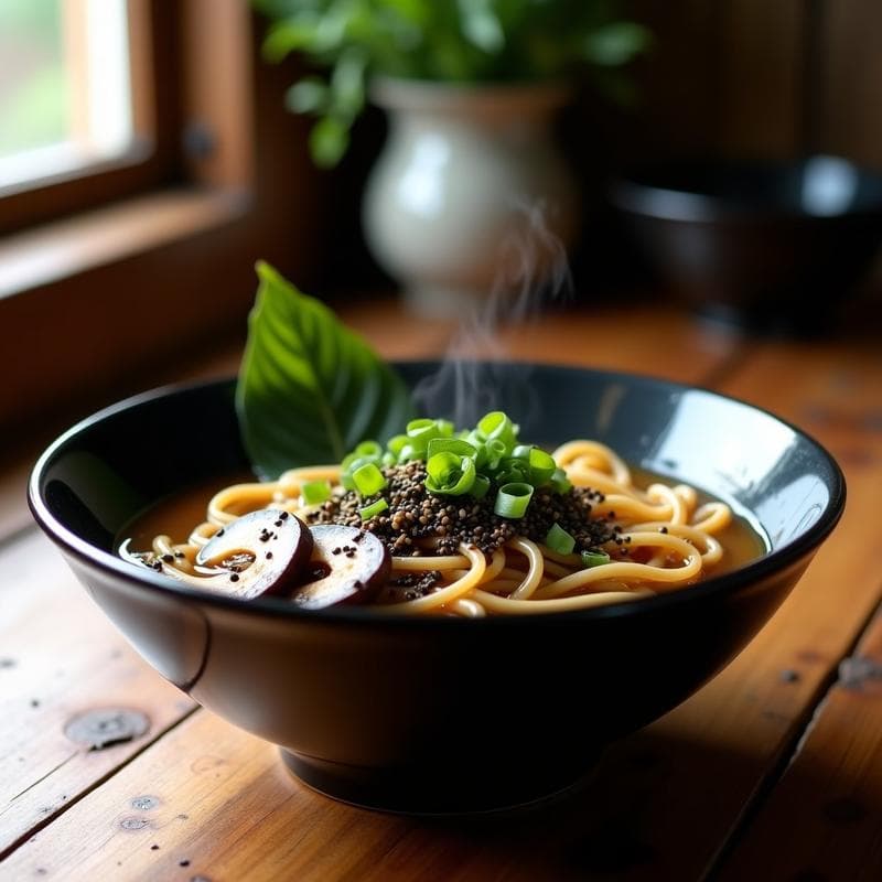 Sopa de Fideos Soba con Champiñones Portobello: Receta Japonesa Vegana y Alta en Fibra