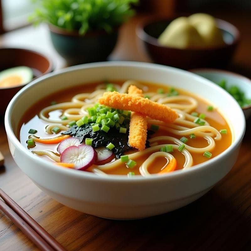 Sopa de Fideos Soba con Tempura de Calabacín: Receta Japonesa en Olla Lenta y Crujiente