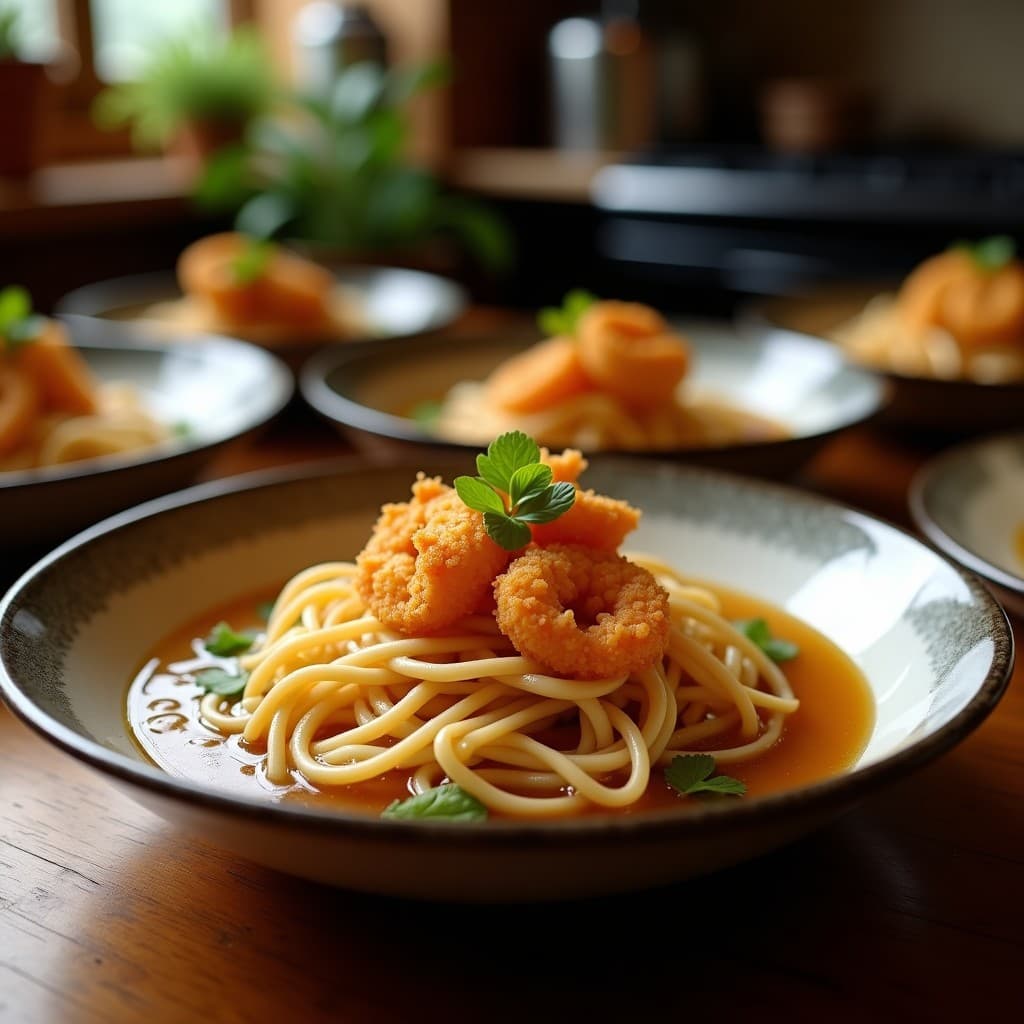 Sopa de Fideos Soba con Tempura de Camarones y Caldo Dashi: Receta Japonesa en Thermomix