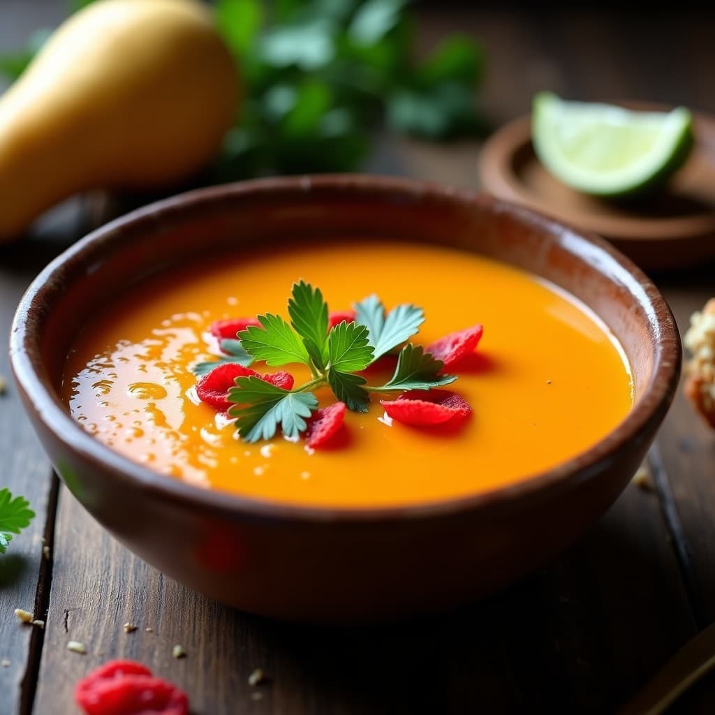 Sopa de Flor de Jamaica y Calabaza Butternut: Receta Detox en Olla Express con Toque Caribeño