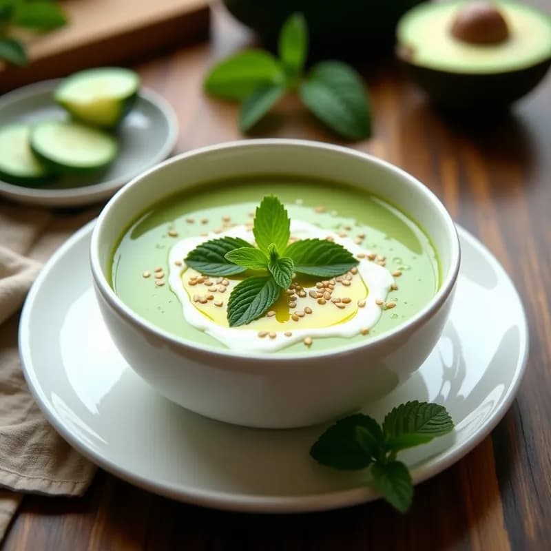 Sopa Fría de Aguacate y Pepino con Yogur: Receta Refrescante y Sin Cocinar