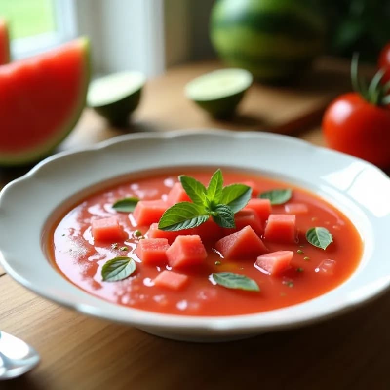 Sopa Fría de Sandía y Tomate: Gazpacho de Verano Refrescante en 10 Minutos
