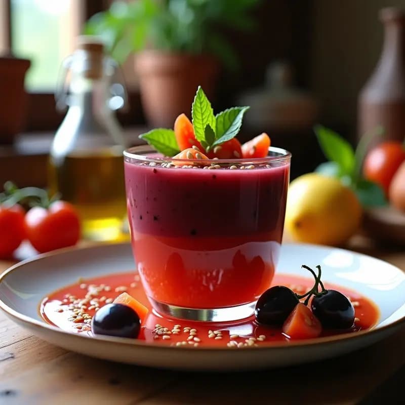 Sopa Fría de Gazpacho de Uva y Tomate: Receta Andaluz Innovadora con Toque Afrutado