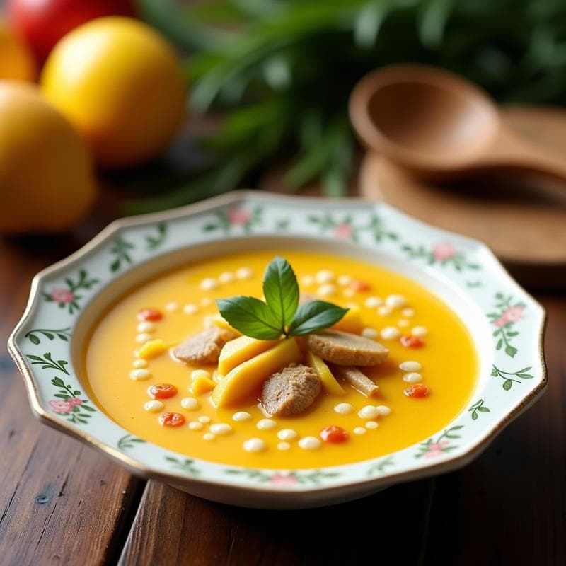 Sopa Fría de Mango y Jengibre con Virutas de Coco: Receta Tailandesa Detox en 10 Minutos