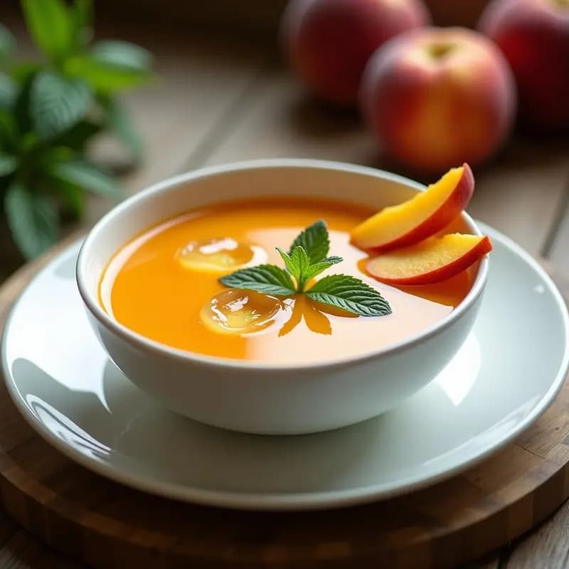 Sopa Fría de Melocotón y Hierbas de Provenza: Receta Refrescante en 10 Minutos sin Cocinar