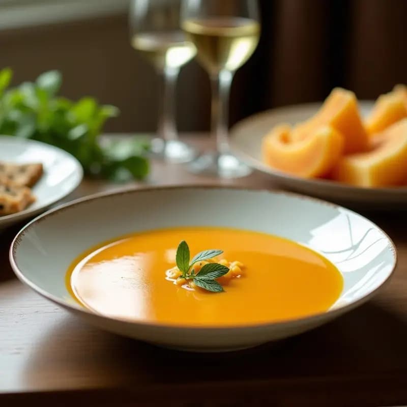 Sopa Fría de Melón y Jengibre con Aceite de Oliva Virgen: Gazpacho Verano Sin Cocinar