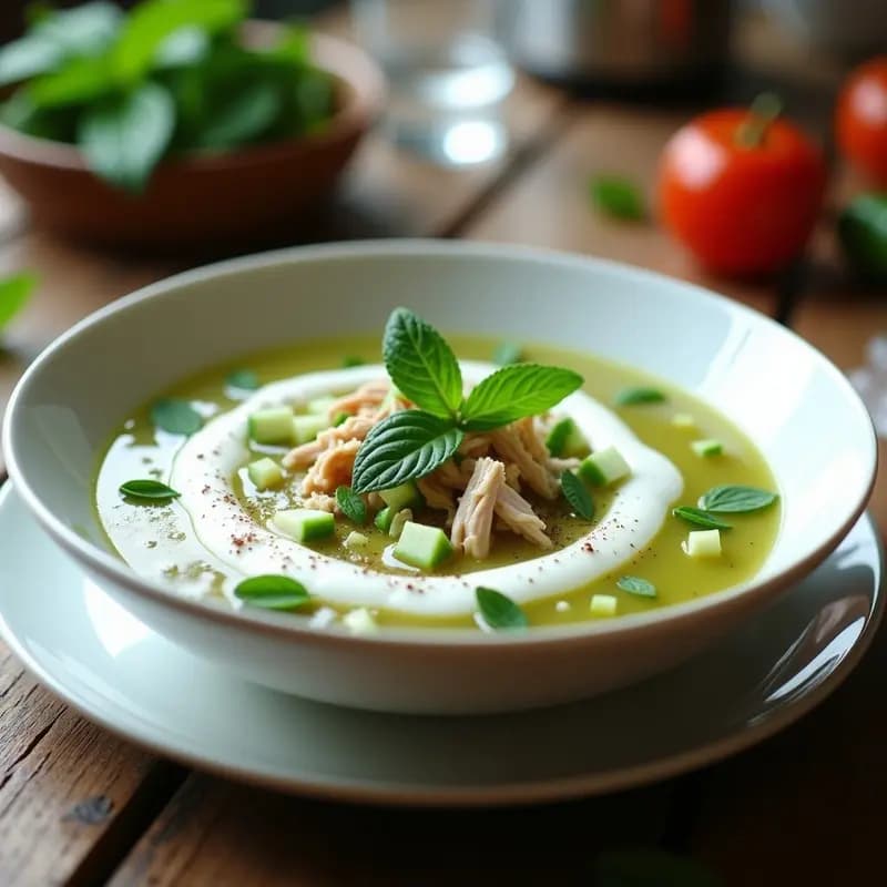 Sopa Fría de Pavo con Menta y Yogur: Receta Veraniega y Alta en Proteínas