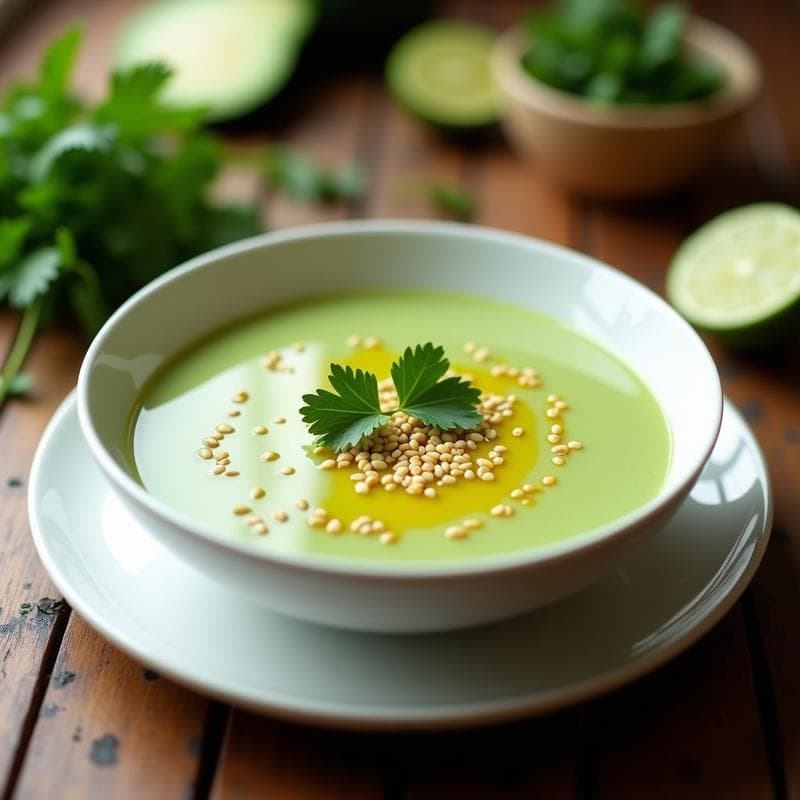 Sopa Fría de Pepino y Aguacate: Gazpacho Vegano con Toque a Cilantro en 10 Minutos
