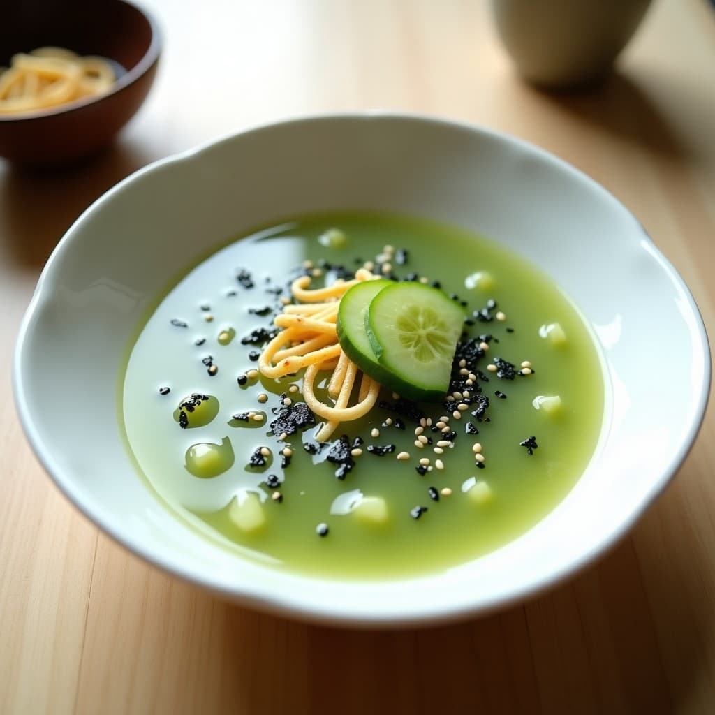Sopa Fría de Pepino y Algas Nori: Receta Corea Depurativa y Sin Lácteos