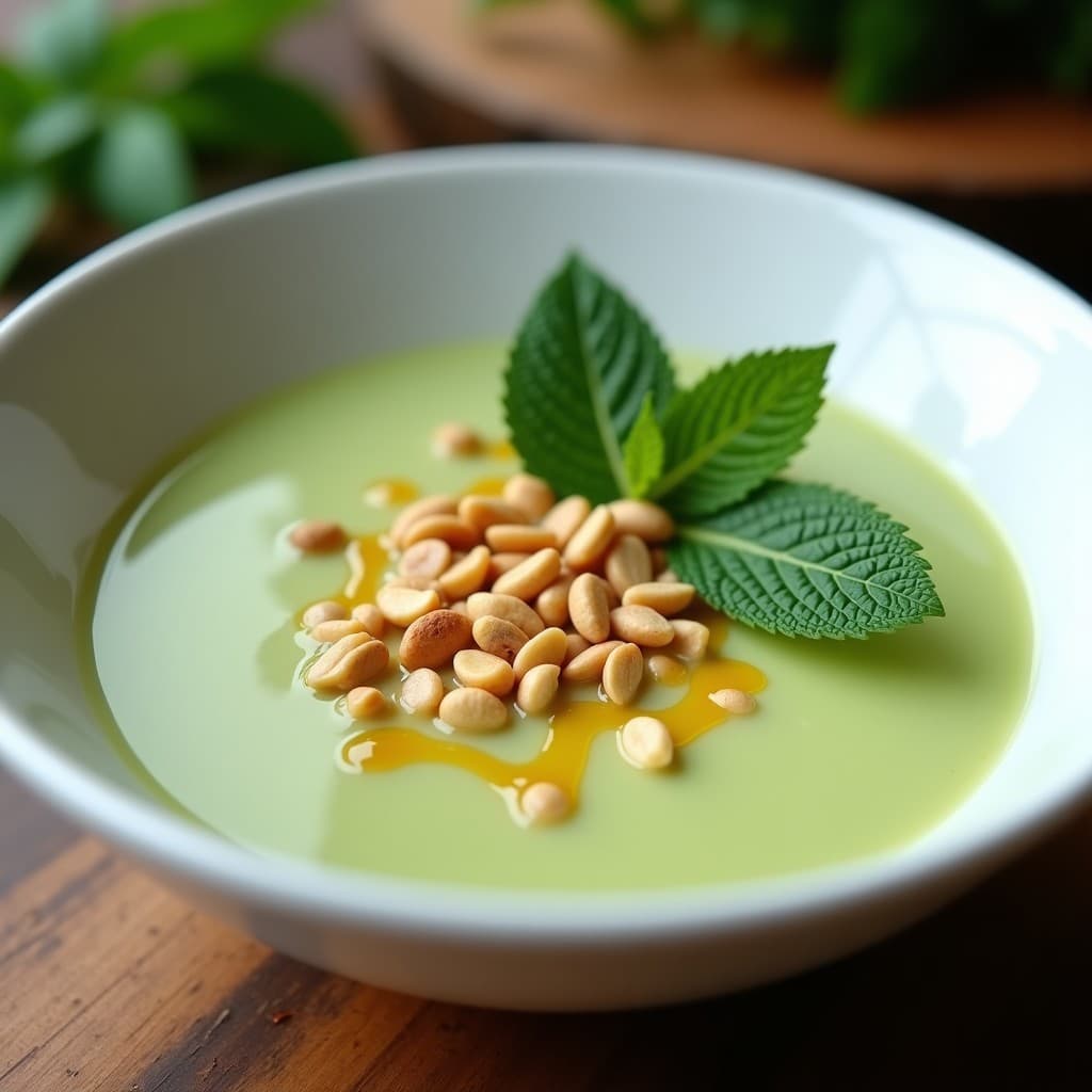 Sopa Fría de Pepino y Arequipe con Topping de Cacahuetes: Entrante Colombiano Sin Gluten