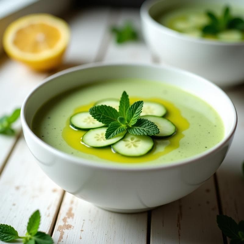 Sopa Fría de Pepino y Menta: Receta Griega Detox en 10 Minutos Sin Cocción
