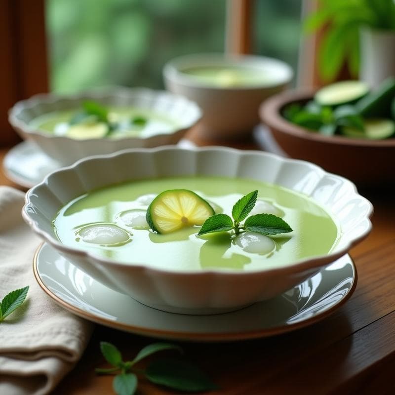 Sopa Fría de Pepino y Mentira (Hierba Luisa): Receta Colombiana Refrescante en 10 Minutos