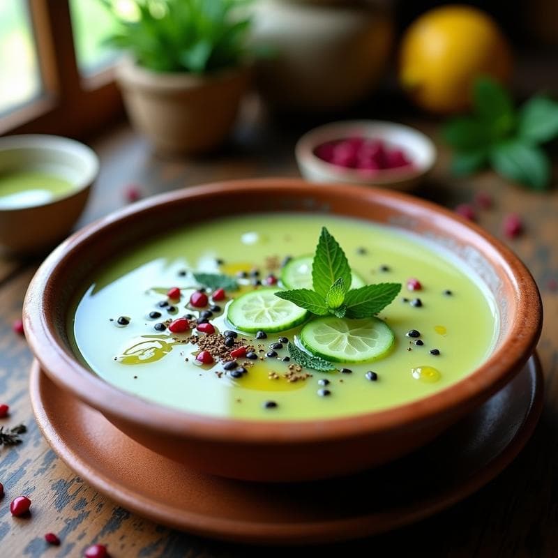 Sopa Fría de Pepino y Mentol: Receta Turca Vegana y Refrescante