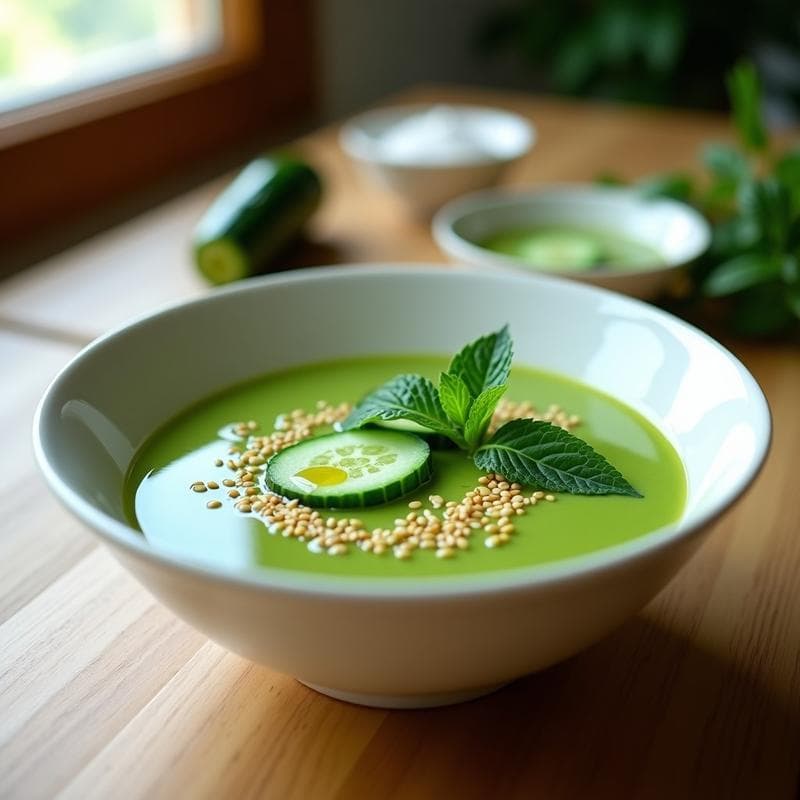 Sopa Fría de Pepino y Alga Spirulina: Receta Detox y Antioxidante en 10 Minutos