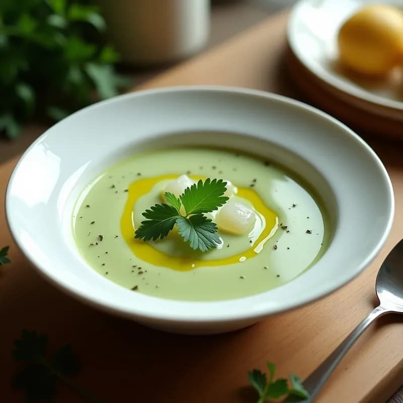 Sopa Fría de Perejil y Patata con Yogur: Receta Refrescante y Digestiva en 10 Minutos
